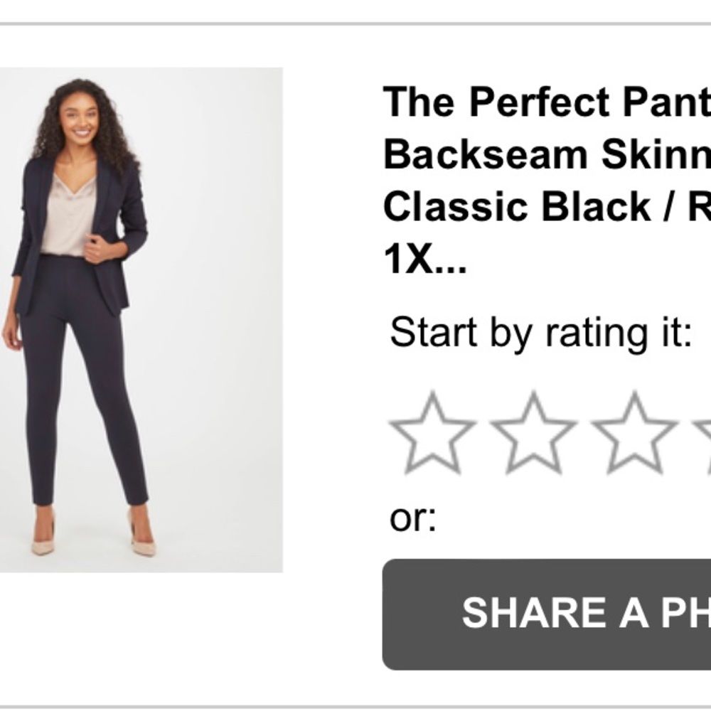 Spanx, Perfect Pant, Skinny Back Seam, Ankle